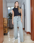 JEAN WIDE LEG TIRO ALTO REF 18277