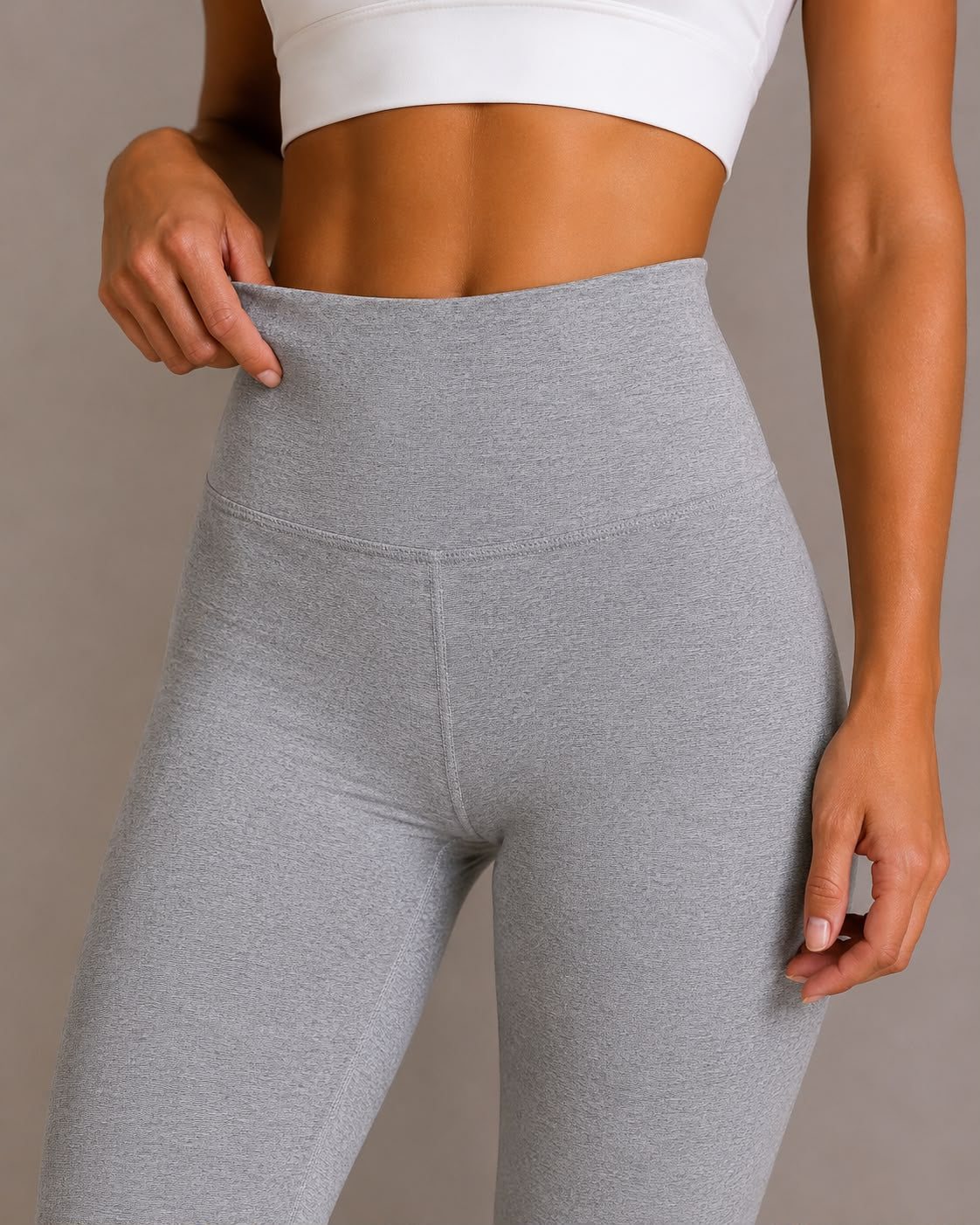LEGGINS CONTROL ABDOMEN GRIS CLARO JASPEADO