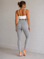 LEGGINS CONTROL ABDOMEN GRIS CLARO JASPEADO