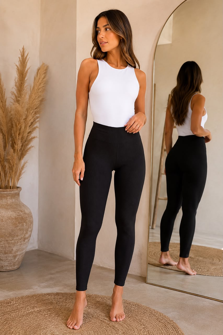 LEGGINS ACANALADO NEGRO