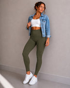 LEGGINS CONTROL ABDOMEN VERDE MILITAR