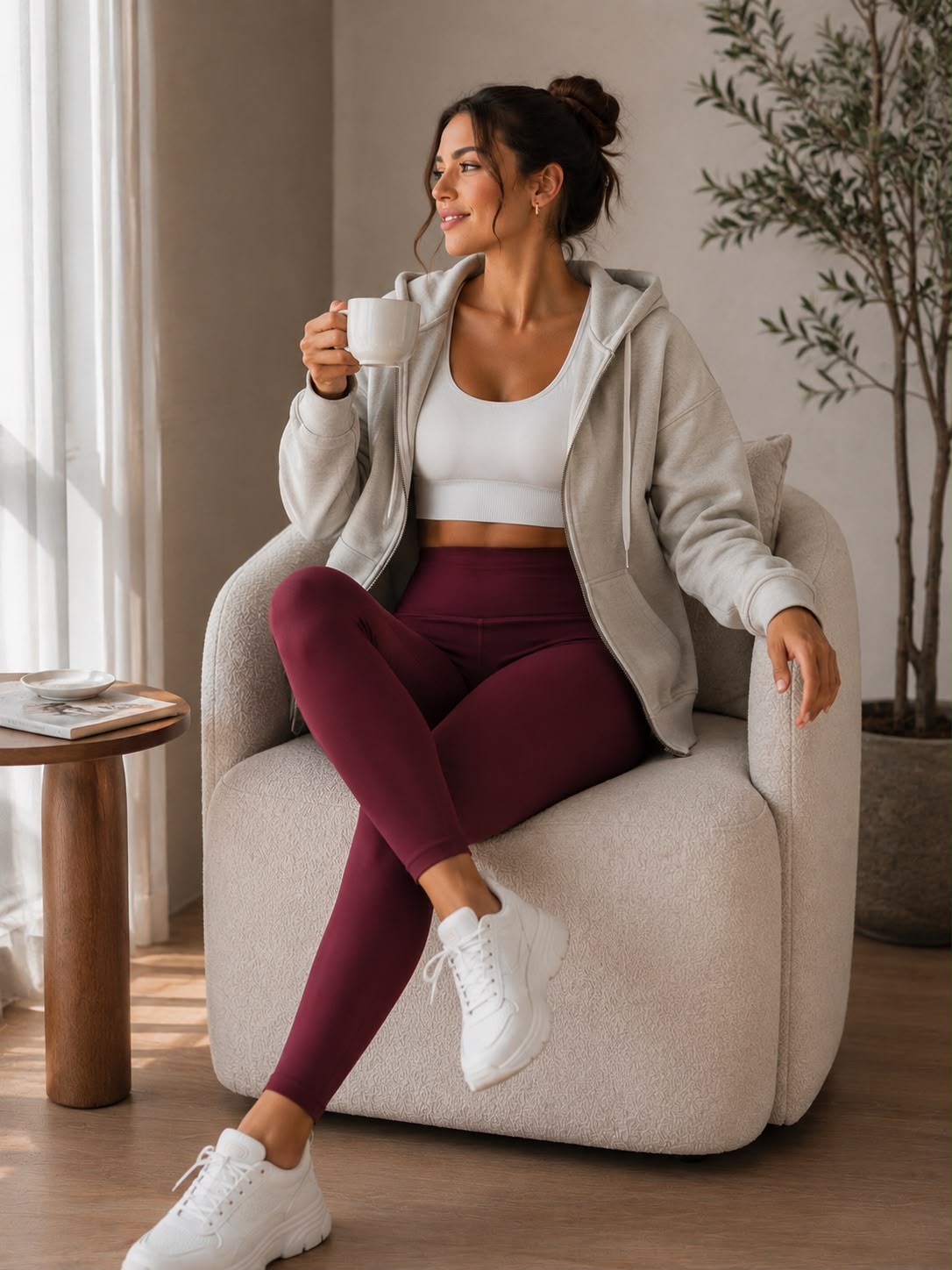 LEGGINS PREMIUM MOLDEADOR VINO