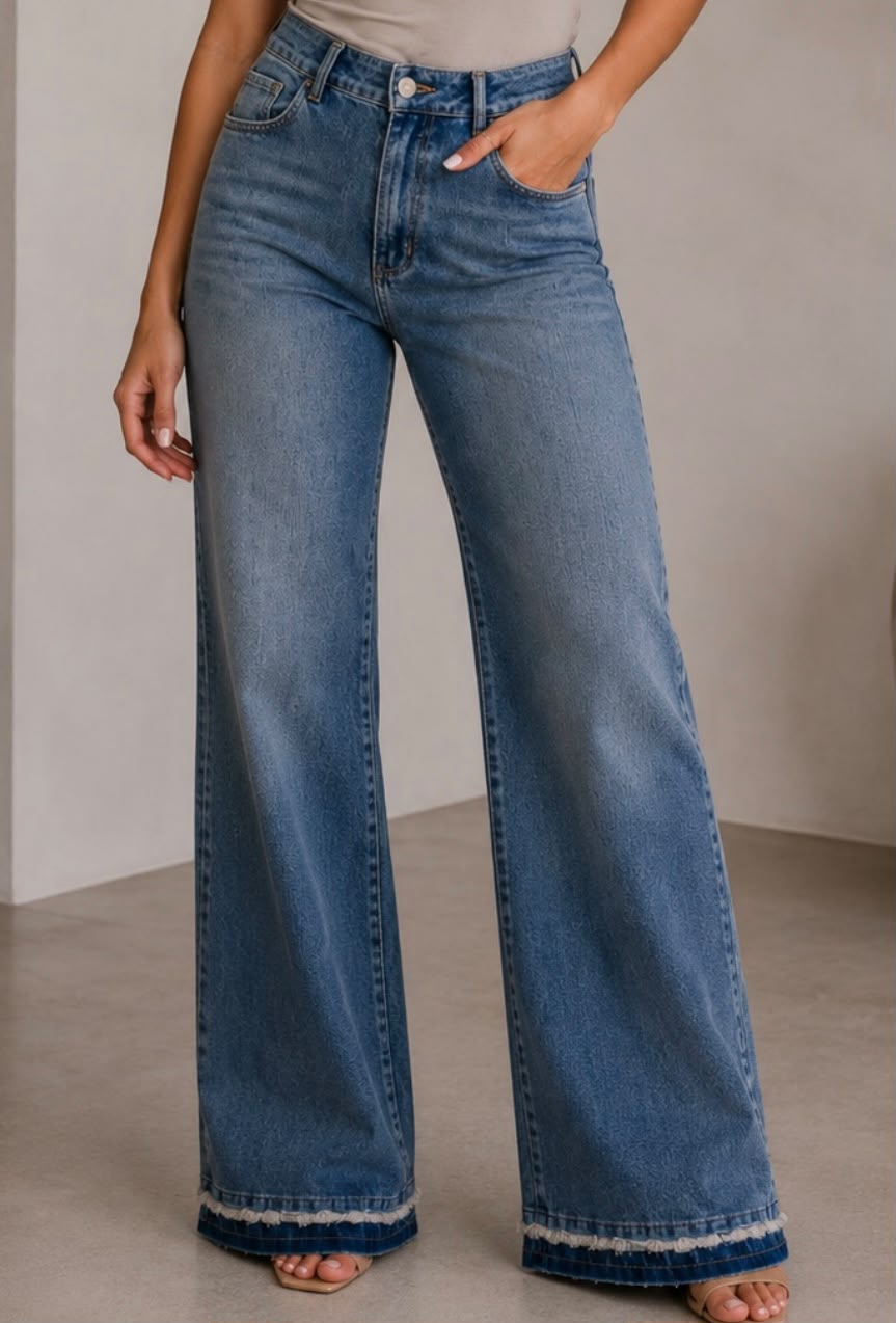PANTALÓN DE BOTA RECTA TIRO ALTO REF. 18154