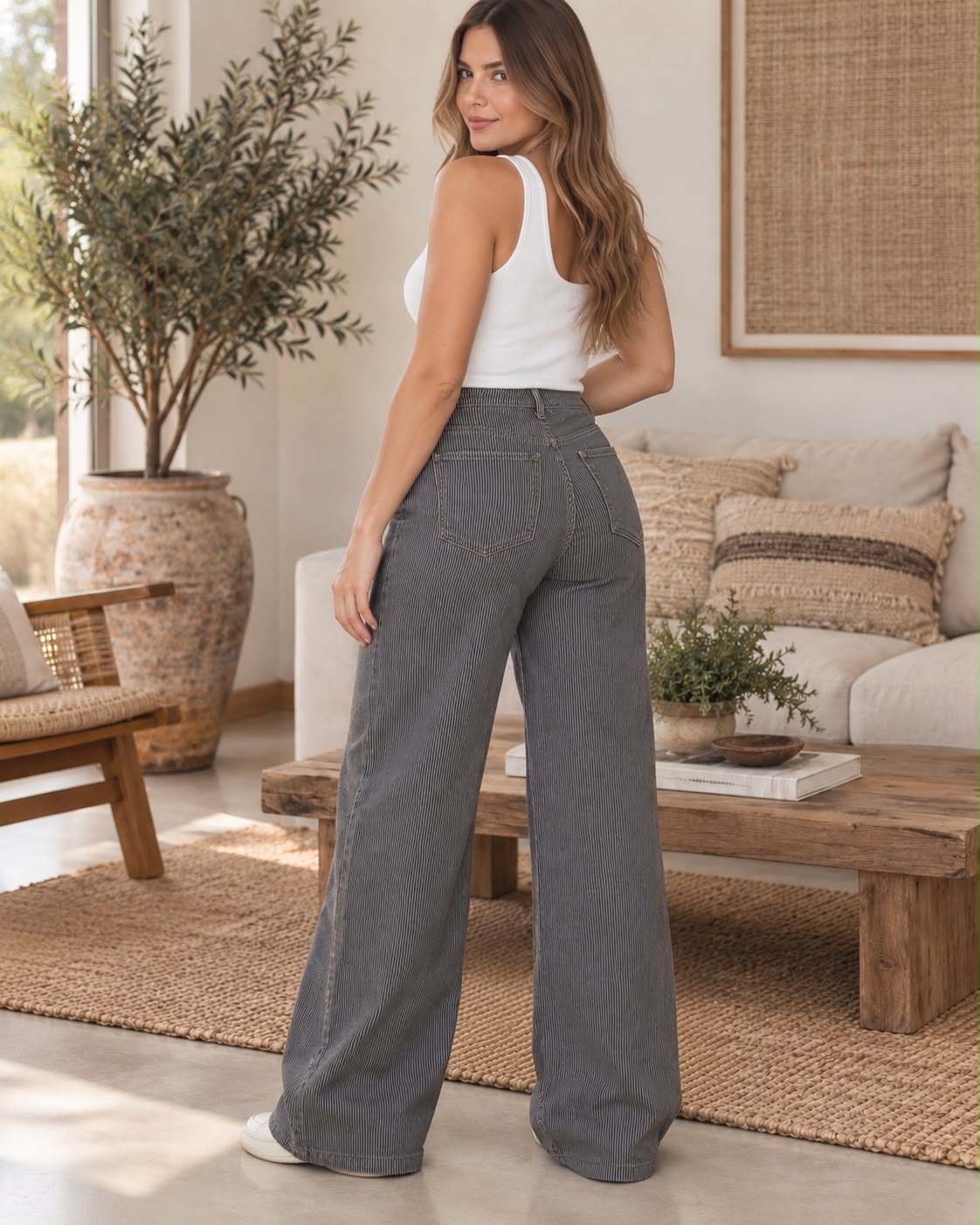 JEAN WIDE LEG TIRO ALTO REF 18296