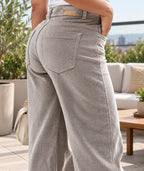 PANTALÓN SEMI PANA BOTA RECTA GRIS REF 18314