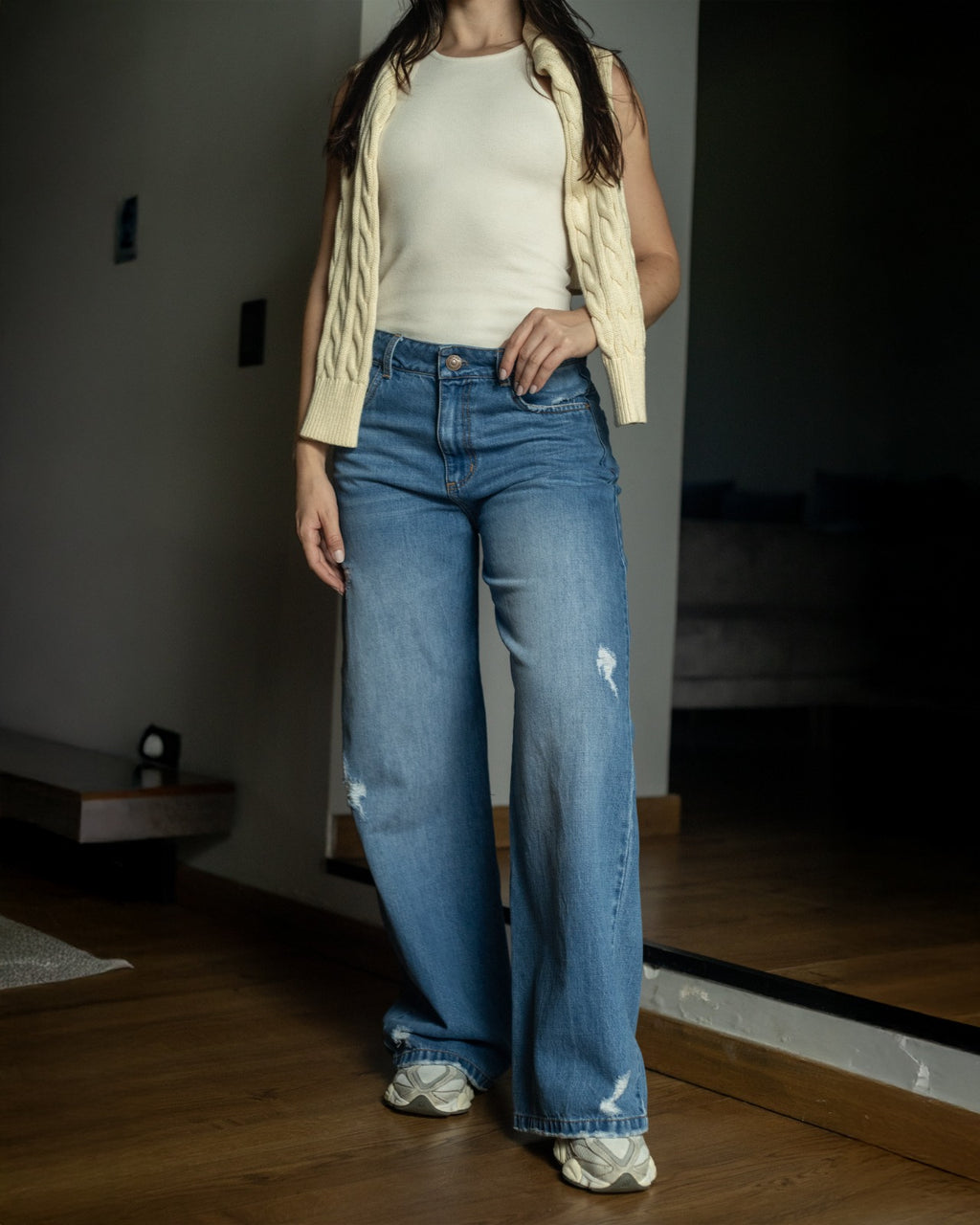 JEAN WIDE LEG TIRO ALTO REF 18069