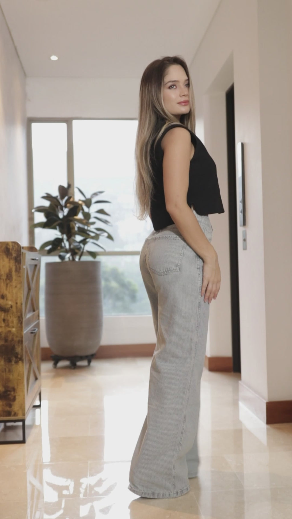 JEAN WIDE LEG TIRO ALTO REF 18277